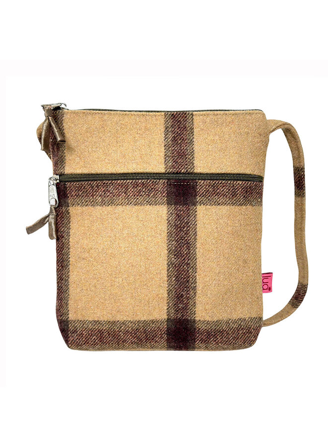 Cross Body Purse Checks  Camel 880