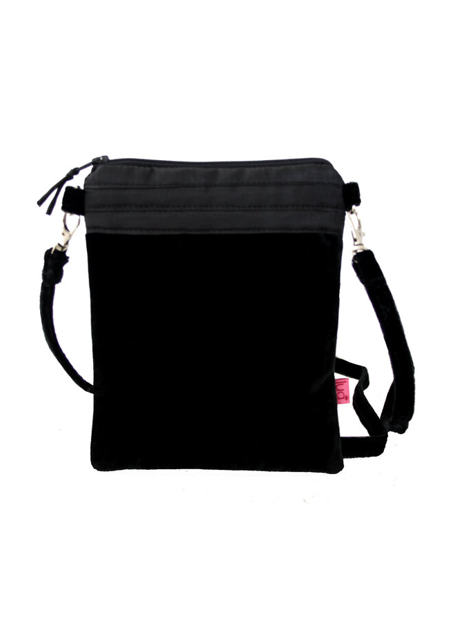 Black Velvet Silk Sling Bag