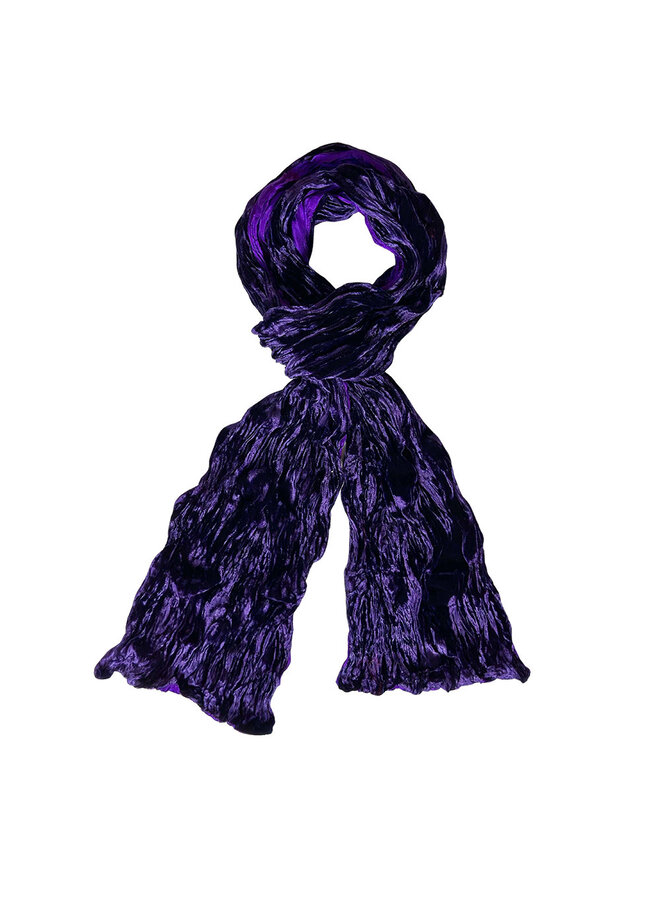 Bufanda de seda y terciopelo arrugado - Púrpura 913