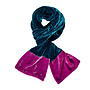 Écharpe en Velours Bicolore - Turquoise Foncé / Rose 909