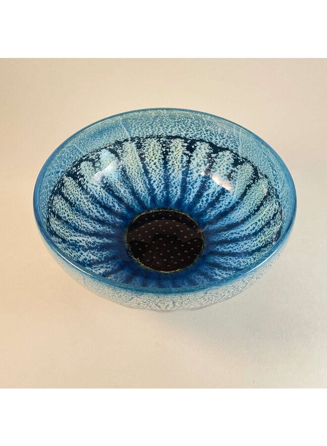 Bol en verre marguerite bleue petit 55