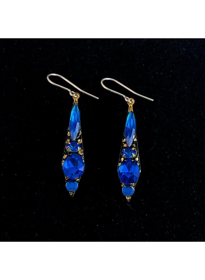 Boucles d'oreilles pendantes en forme de glaçon bleu 437