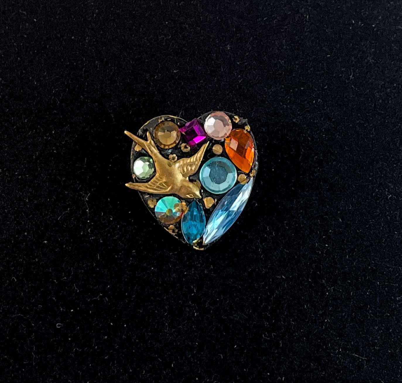 Heart with Bird Small Brooch 462