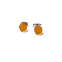 Amber Frosted Glass Tiny Round Stud Earring 53