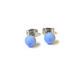 Periwinkle Frosted Glass Tiny Round Stud Earring 52