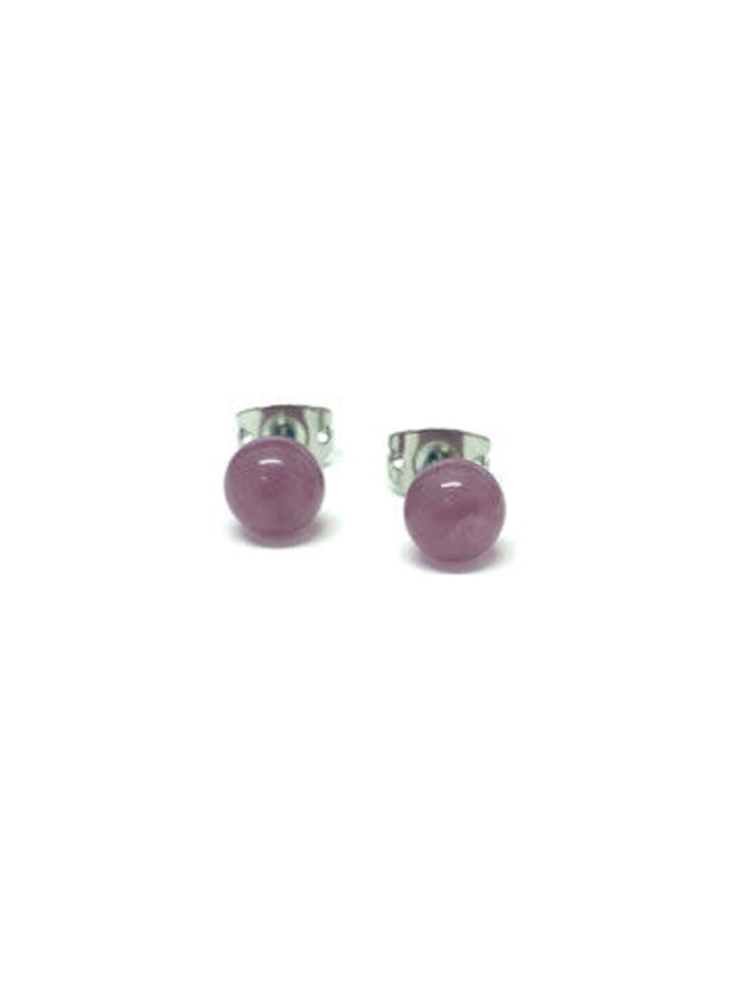 Thistle Glass Tiny Round Stud Earring 50
