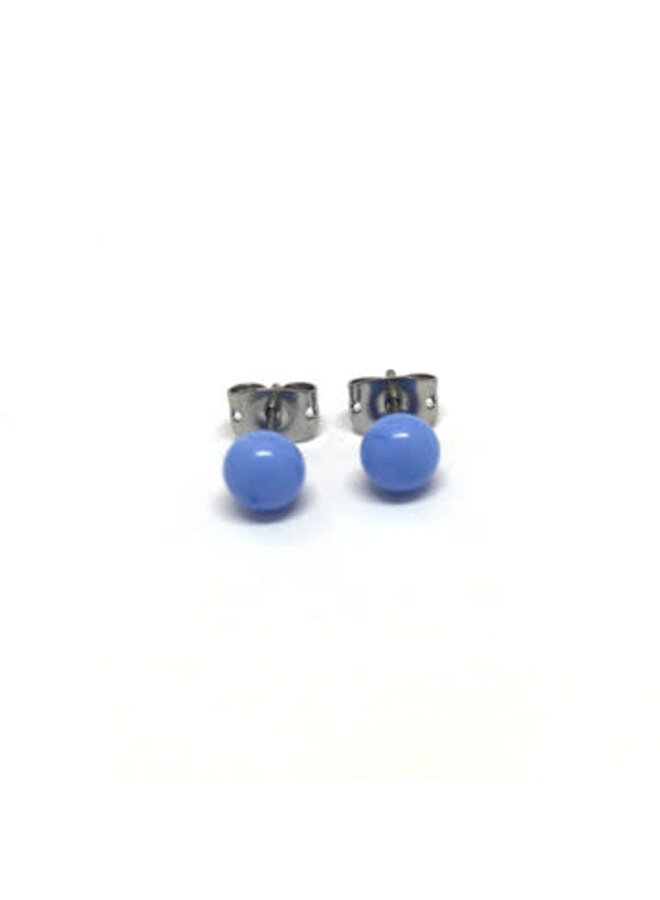 Periwinkle Glass Tiny Round Stud Earring 45