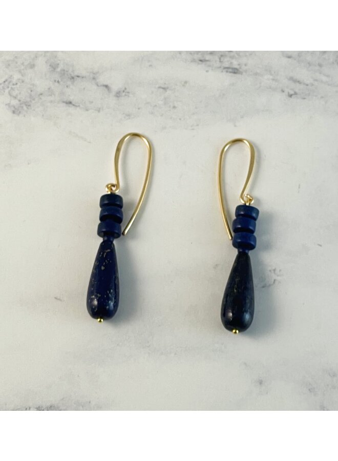 Lapis and Gold Earrings  158