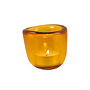 Handgjord värmeljushållare i glas Indian Yellow 13