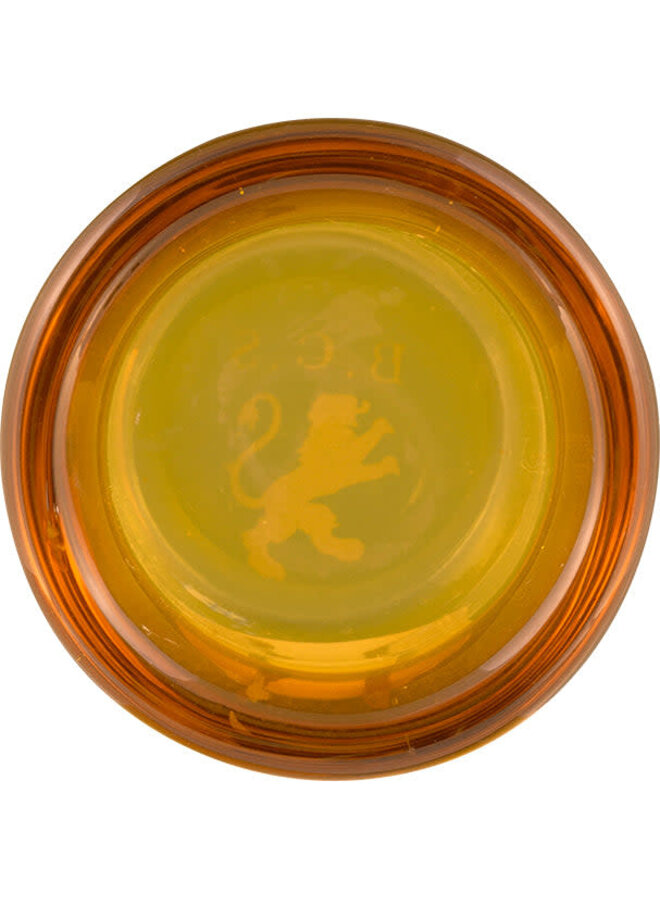 Handgjord värmeljushållare i glas Indian Yellow 13