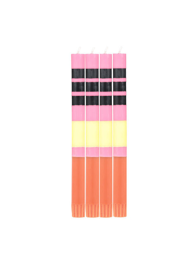 Stripped Color Dinner Candles Neyron x 4 свечи 19 шт.