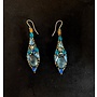 Blue large drop earrings 487