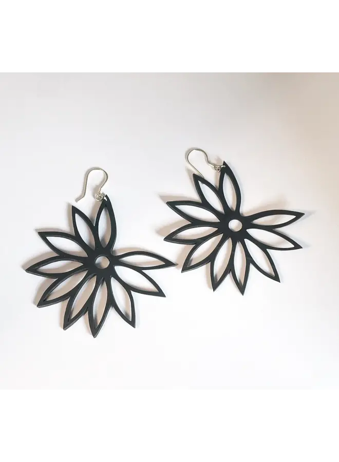 Lotus  Recycled Rubber Earrings 111