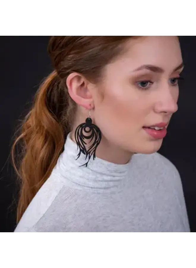 Flame Recycled Rubber Earrings 109