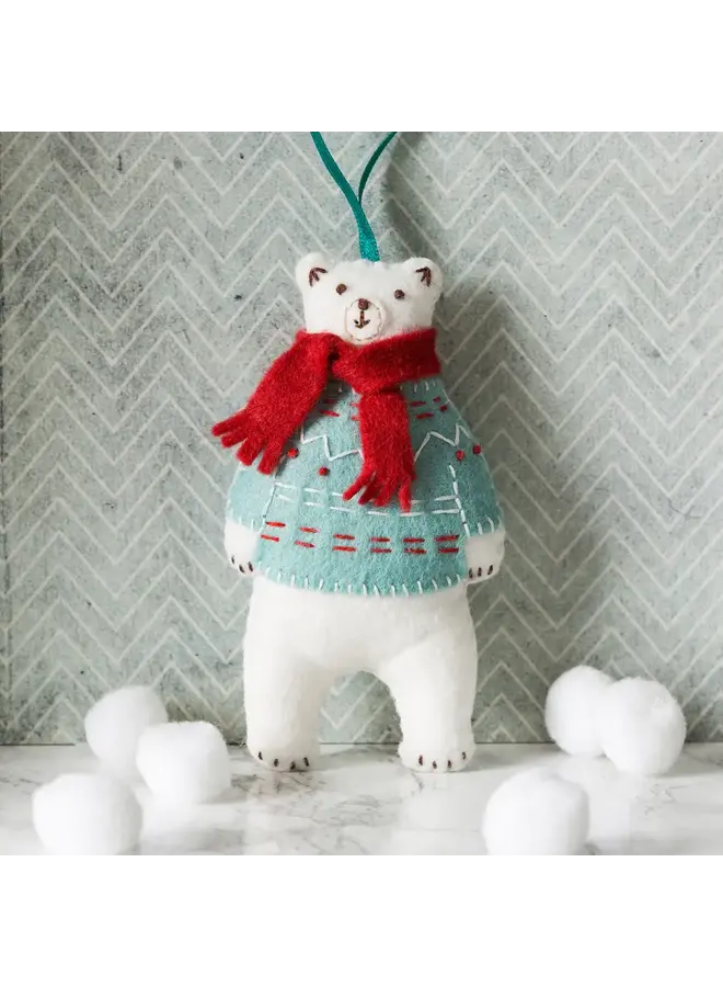Mini kit d’artisanat en feutre ours polaire