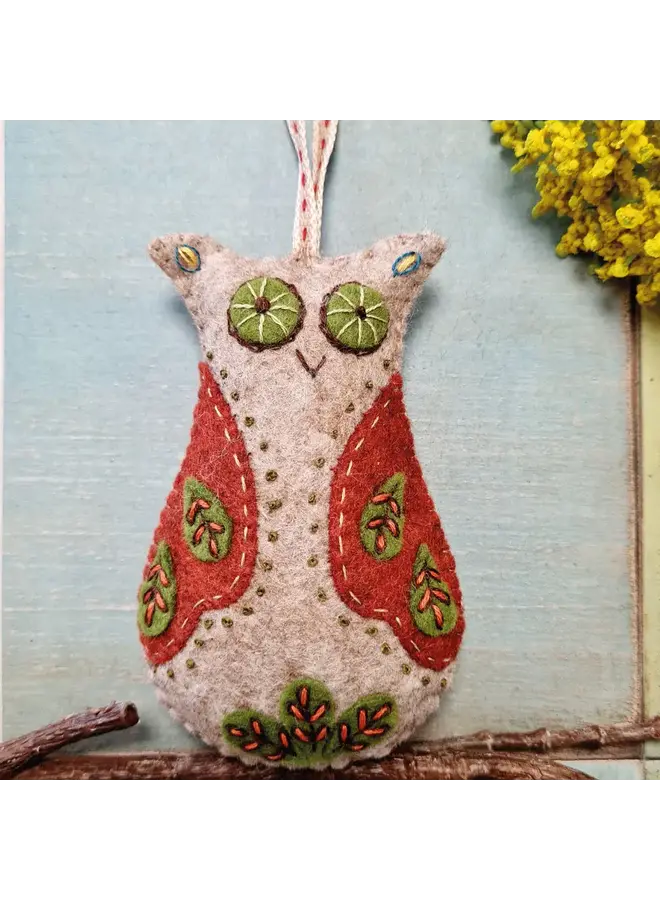 Folk Embroidered Owl  Felt Craft Mini Kit