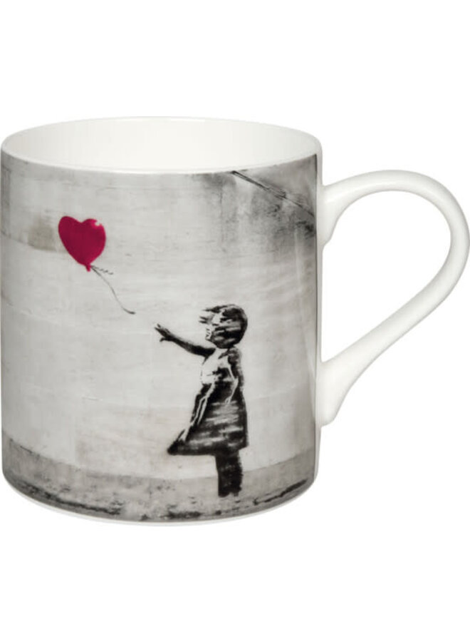 Chica Banksy con Globo Taza