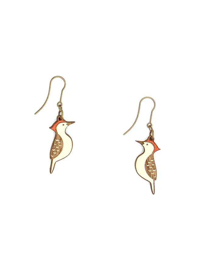 Woodpecker Hook Earrings