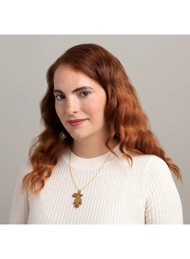 Halskette mit Blattgeäderter Hand