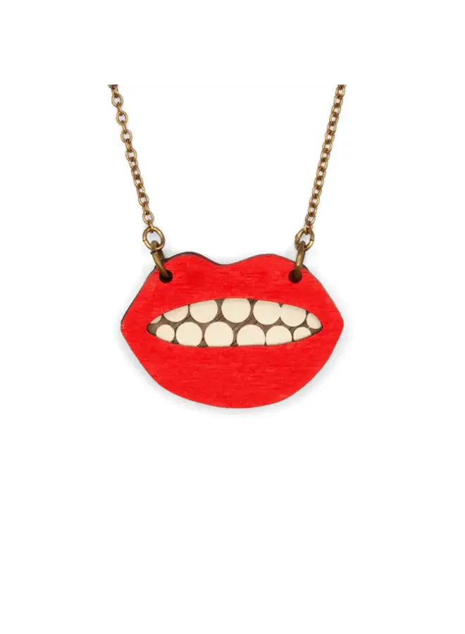 Collar Labios Rojos