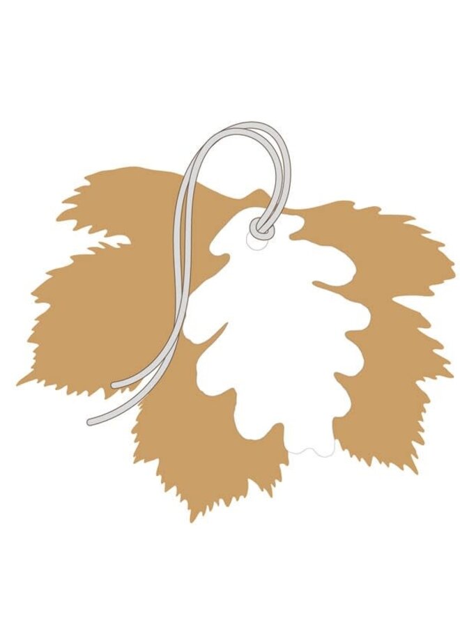 Festlicher Blatt- und Tannenzapfen-Geschenkanhänger