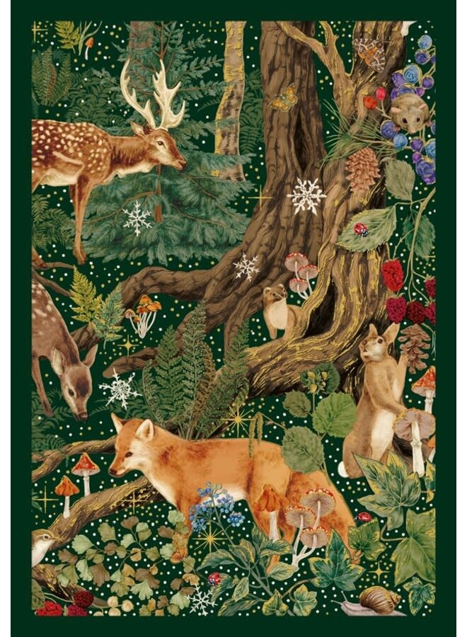 Green Woodland Christmas Card