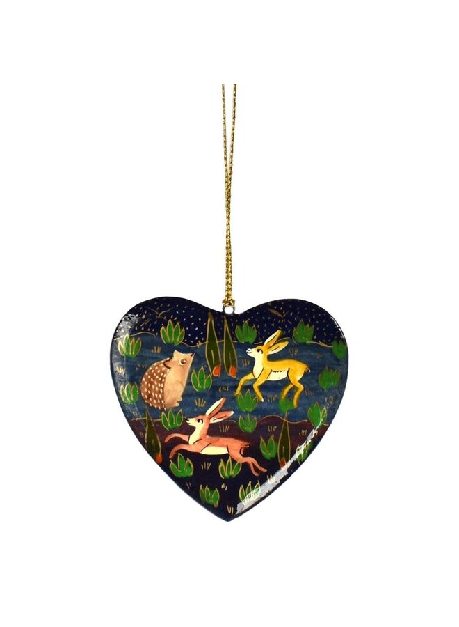 Heart  hanging decoration - Woodland Animals