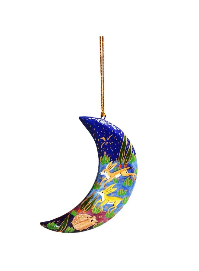 Moon  hanging decoration - Woodland Animals