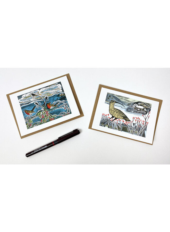 Tarjetas de petirrojos y zarapitos de Angela Harding