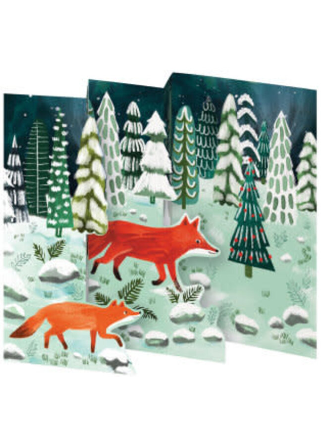Running Foxes Tri-Fold Notecard Pack of 5