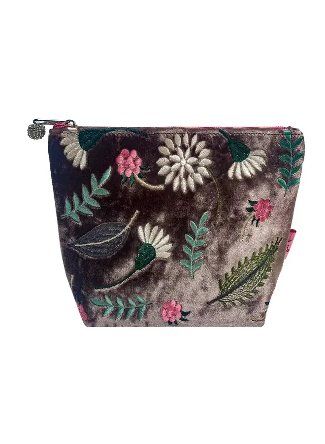 Folk Garden Kosmetiktasche Samt bestickt Nerz922