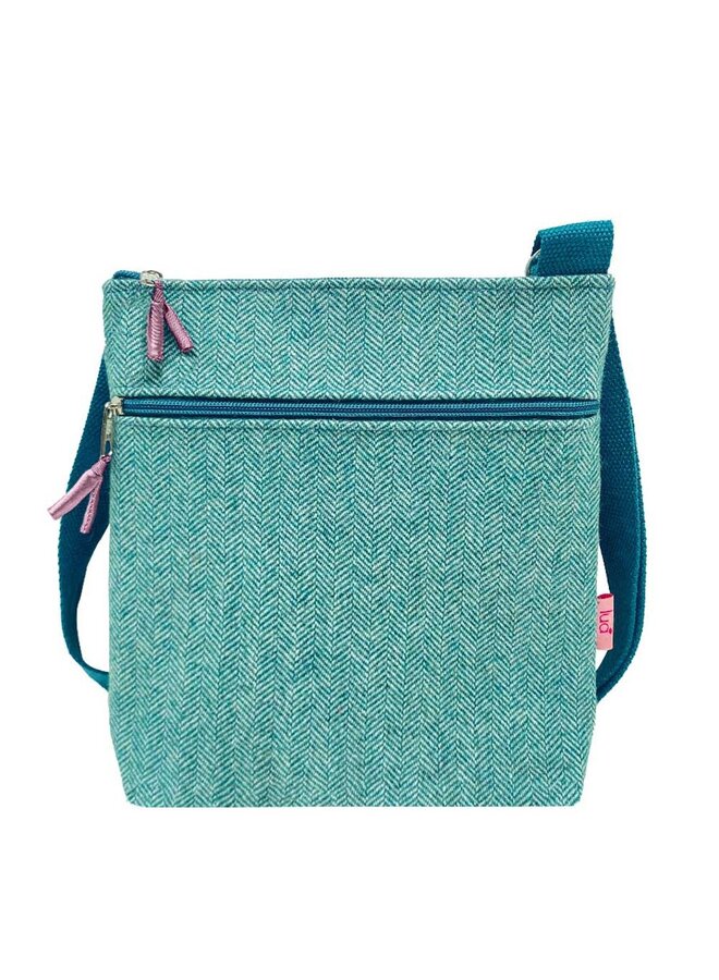 Messenger Bag Herringbone Teal/Greem 789