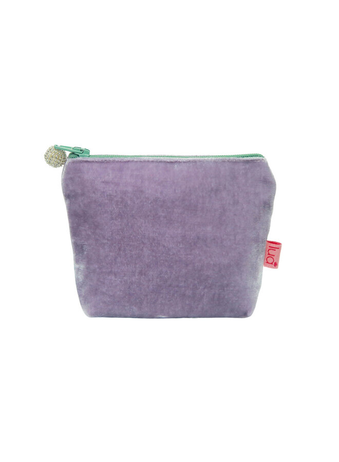 Lilac and Green Velvet Mini Coin Purse 826