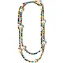 White Freshwater & Rainbow Beads Long Necklace 172