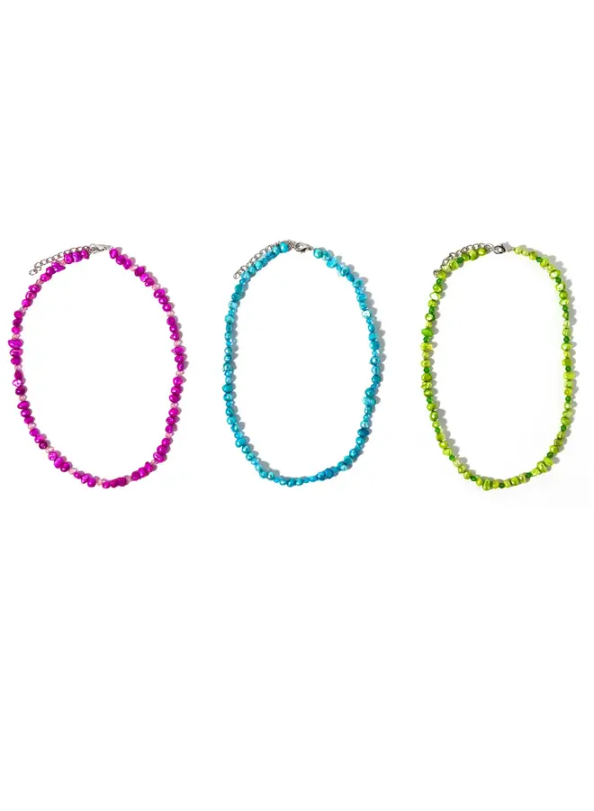 Ожерелье цвета фуксии с пресноводным жемчугом (только одно) 163