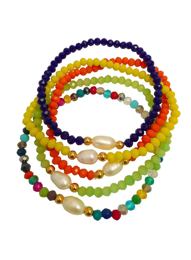 Pulsera de Perlas y Cristal Marino (Solo Una) 161