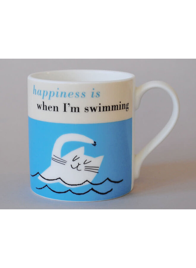 Taza La Felicidad es Nadar Azul 228