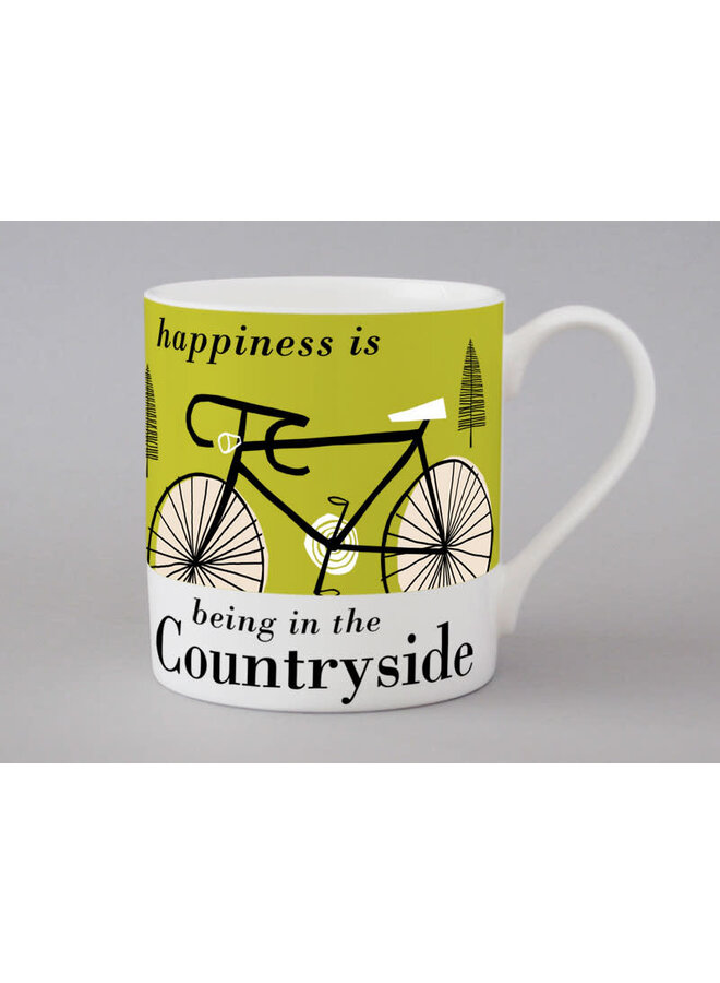 Happiness is Being in the Countryside Bike Green Mug 227