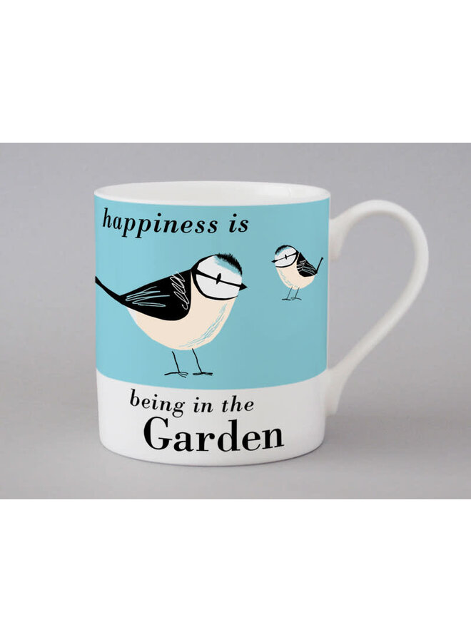 Happiness is Being in the Garden Blue Tit Blue Mug  220