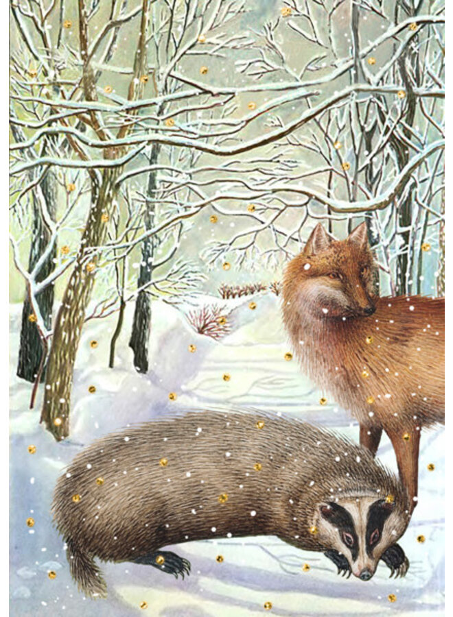 Snowy Wood Glitter Card