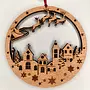 Рождественская сцена Деревянная настенная подвеска Ex-Large 017