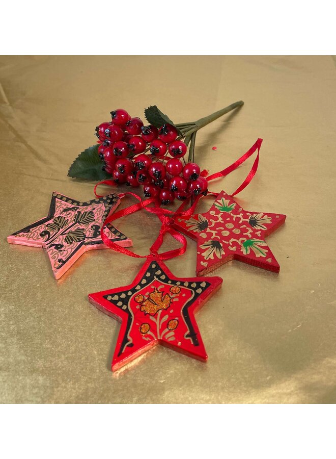 Star Pine Wood Reds / Rosa dekoration (singlar) 243