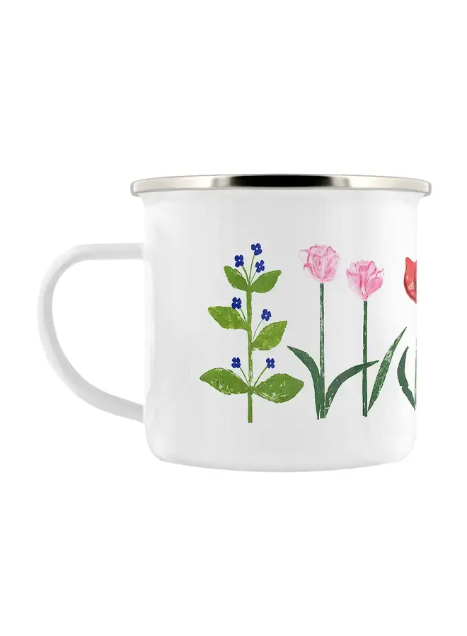 Tasse émaillée fleurs de jardin 20