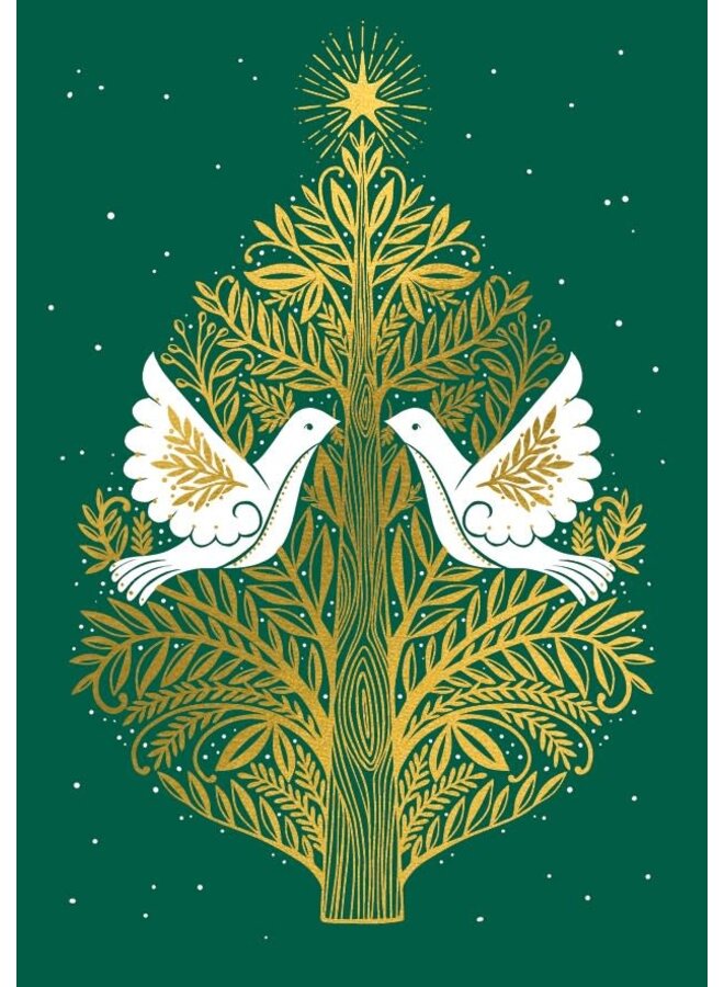 Two White Doves Christmas Card