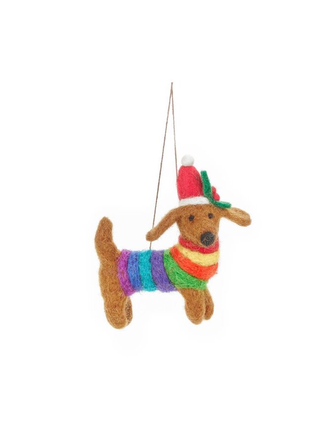 Rainbow Dog LGBT Pride  Felt  Hanging Decoration