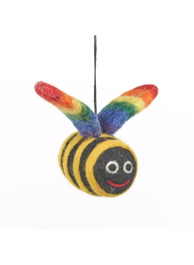 Décoration suspendue en feutre Rainbow Bee LGBT Pride
