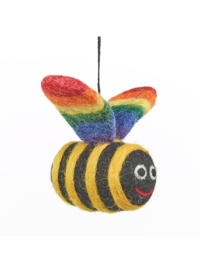 Rainbow Bee HBT Pride filt hängande dekoration