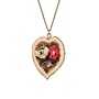 Love Bugs in Walnut Charm Necklace 131