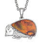 Collier Hérisson Ambre Coquillage Paua 849