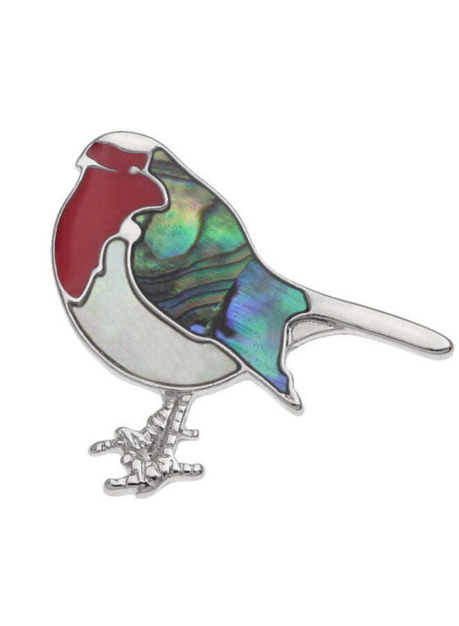 Robin Paua Shell Pin Brooch 363